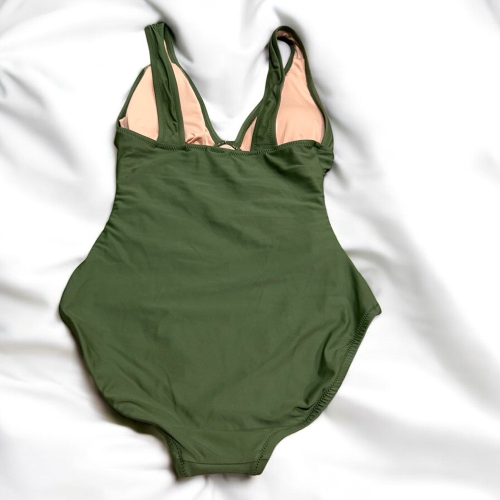 NWT J.Crew Ruched V-Neck One Piece Size 2 Swimsuit. - Picture 6 of 8